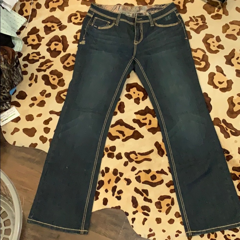 Dark wash bootcut jeans